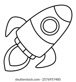 Rocket line coloring page illustration