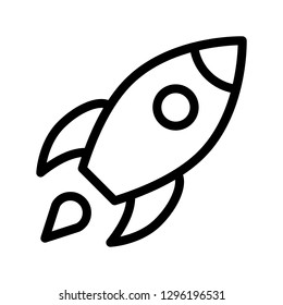 rocket line icon