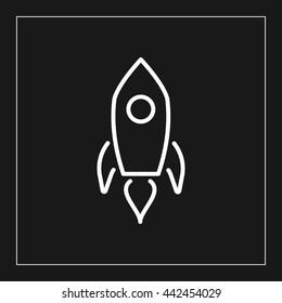 rocket line icon