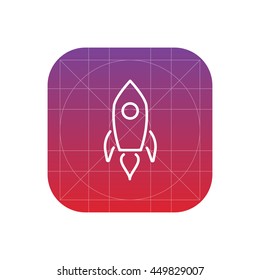 rocket line icon