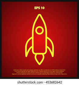 rocket line icon