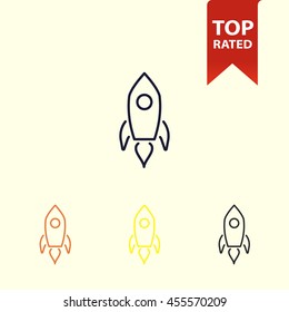 rocket line icon