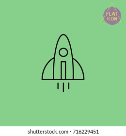 rocket line icon