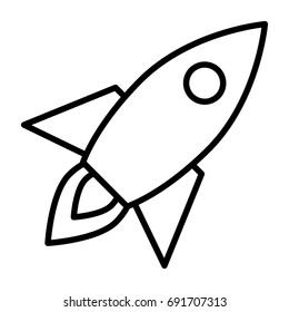 Rocket line icon. Business startup symbol in outline style. Vector pictogram