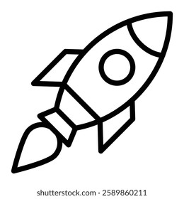 Rocket Line Icon Design For Personal And Commercial Use