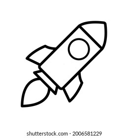 rocket line icon design vector template