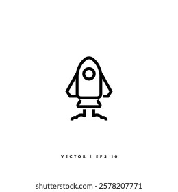 Rocket Line Icon. Editable Stroke