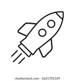 Symbol für Raketenlinie. Symbol für fliegende Raketenlinie.