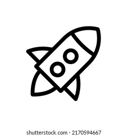 rocket line icon illustration vector graphic 