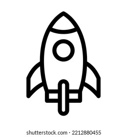 rocket line icon illustration vector graphic