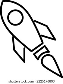 Icono de línea de cohetes diseño vectorial aislado en fondo blanco..eps

