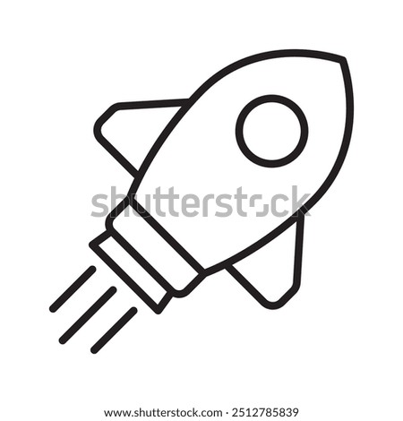 Rocket line icon. Rocket launch icon. Flying rocket icon.