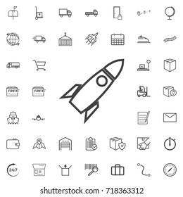 rocket line icon logistics transportation parcel shipping delivery icons set Flat isolated on the white background. Vector illustration.Trendy style for graphic design logo