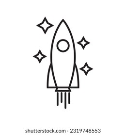 Rocket Line Symbol, Logo, Vektorgrafik