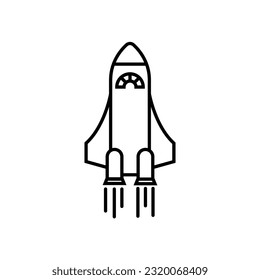 Rocket line icon, logo vector