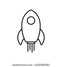 Rocket line icon, logo vector