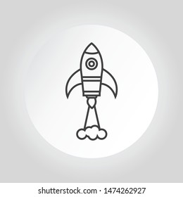Rocket line icon, outline vector sign, linear style pictograph isolated on white. Startup symbol, logo illustration