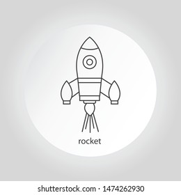 Rocket line icon, outline vector sign, linear style pictograph isolated on white. Startup symbol, logo illustration