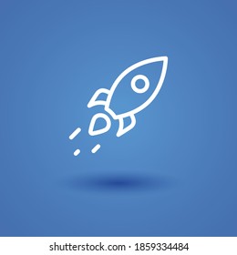 Raketenstreckensymbol, Vektorgrafik umrissen.