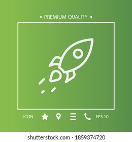rocket line icon, outline vector illustration.
