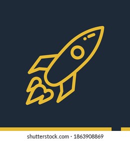 rocket line icon, outline vector illustration.