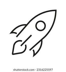 Rocket line icon, outline vector sign, linear style pictogram isolated on white. Startup symbol, logo illustration.