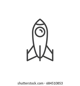 Rocket line icon, outline vector sign, linear style pictogram isolated on white. Startup symbol, logo illustration. Editable stroke. Pixel perfect vector graphics