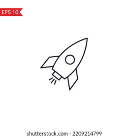 Rocket line icon sign symbol Vector