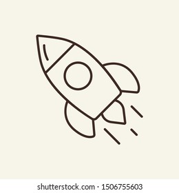 Rocket line icon. Space, blastoff, astronaut. Space technology concept. Vector illustration can be used for topics like cosmonautics, modern technologies, science