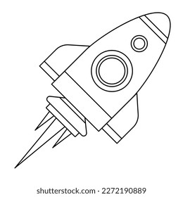 Icono de línea de cohetes. Icono de nave espacial para el diseño. Vector aislado en el fondo.	