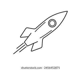 Rocket line icon. Spaceship isolated illustration. Startup outline symbol