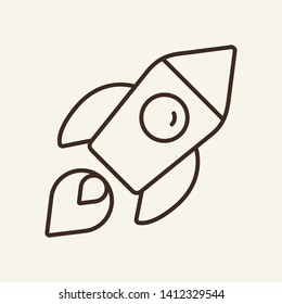 Rocket line icon. Spaceship, shuttle. flight. Start concept. Vector illustration can be used for topics like business, idea, technology launch, startup, innovation