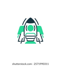 Rocket line icon. Universal creative premium symbol. Vector sign icon logo template. Vector illustration
