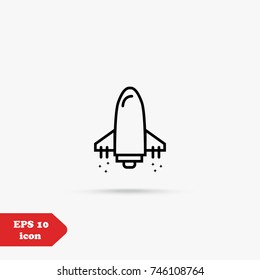  Rocket line icon vector