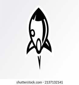 Rocket line icon vector design template and illustration with editable stroke