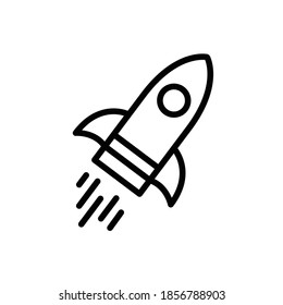 rocket line icon, vector illustration