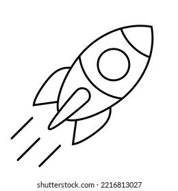 Rocket line icon, vector illustration on white background, cosmos concept.