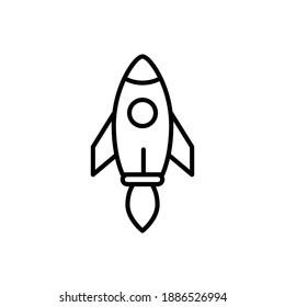 rocket line icon vector for web site