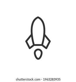Rocket line icon. Web symbol for web and apps. Sign design in outline style. Rocket stroke object.
