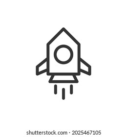 Rocket line icon. Web symbol for web and apps. Sign design in outline style. Rocket stroke object.