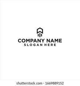 Rocket line logo icon design vector