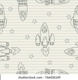 rocket line pattern on paper vector