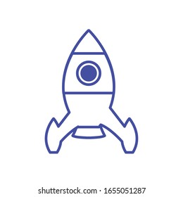 Rocket line style icon of Space futuristic cosmos outside universe astronomy adventure and exploration theme Vector illustration
