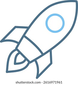 Rocket Line Two Colour Icon