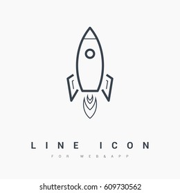 Rocket line vector icon 