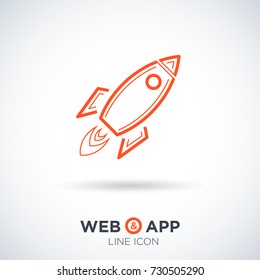 Rocket line vector icon 