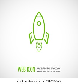 Rocket line vector icon 