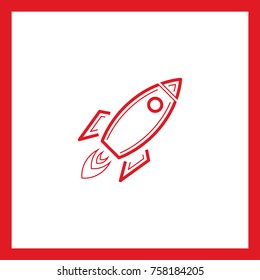 Rocket line vector icon 