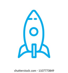 Rocket line vector icon. Symbol from set Icons for your interface. Isolated on white background