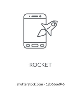 Rocket linear icon. Rocket concept stroke symbol design. Thin graphic elements vector illustration, outline pattern on a white background, eps 10.